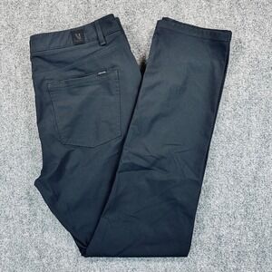Vuori Meta Pant Mens 34 Black 5-Pocket Technical Performance Trousers Chino Slim